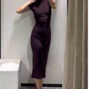 Zara Dark Purple/ eggplant colored Midi Dress